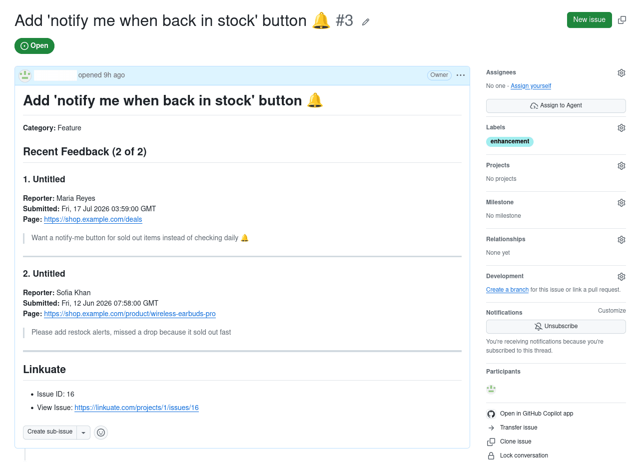GitHub Issue Demo