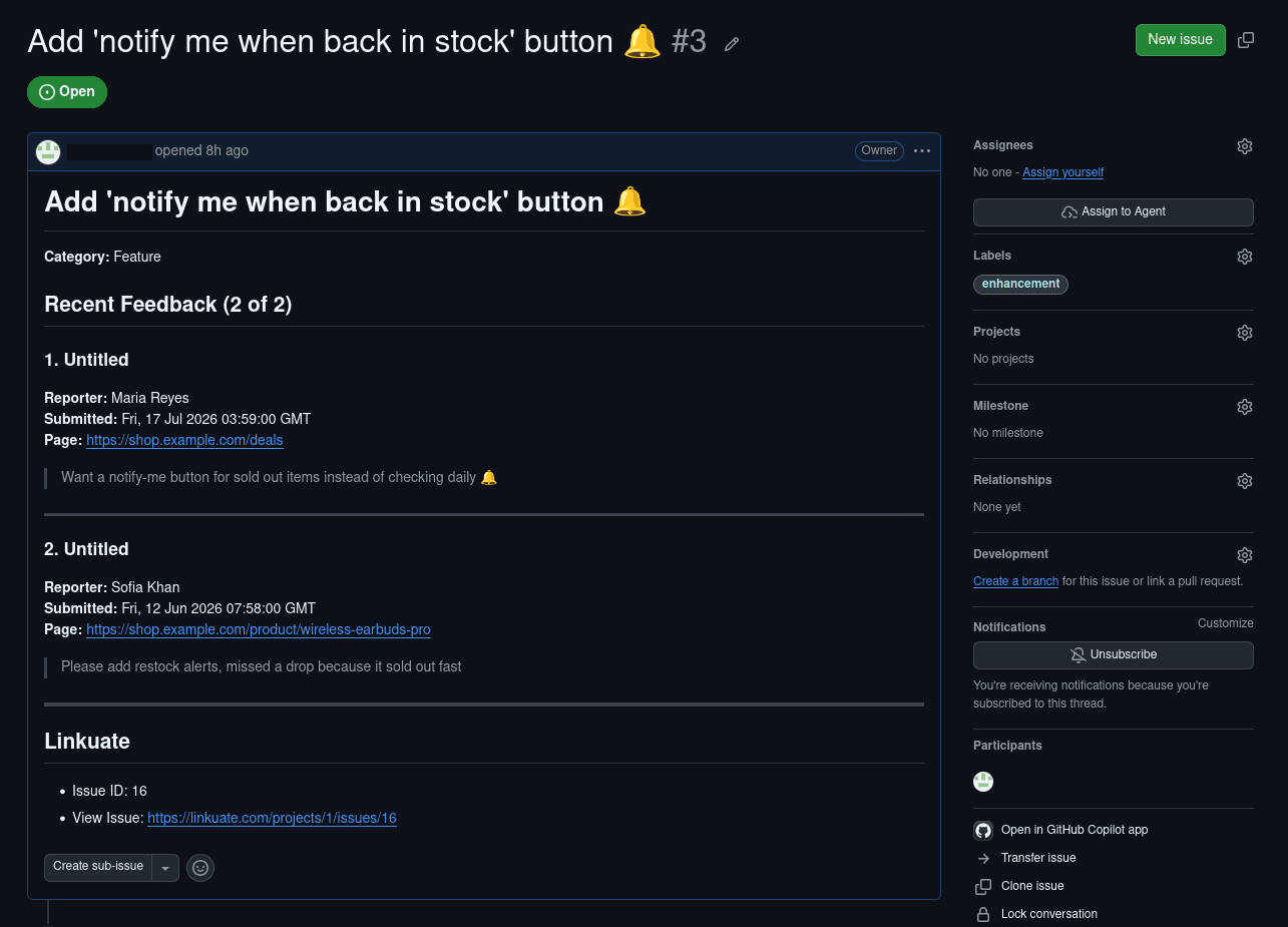 GitHub Issue Demo